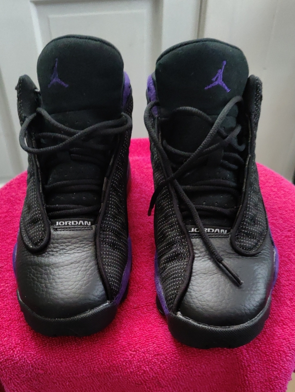 Jordan Black and Purple Retro Basketball Shoes